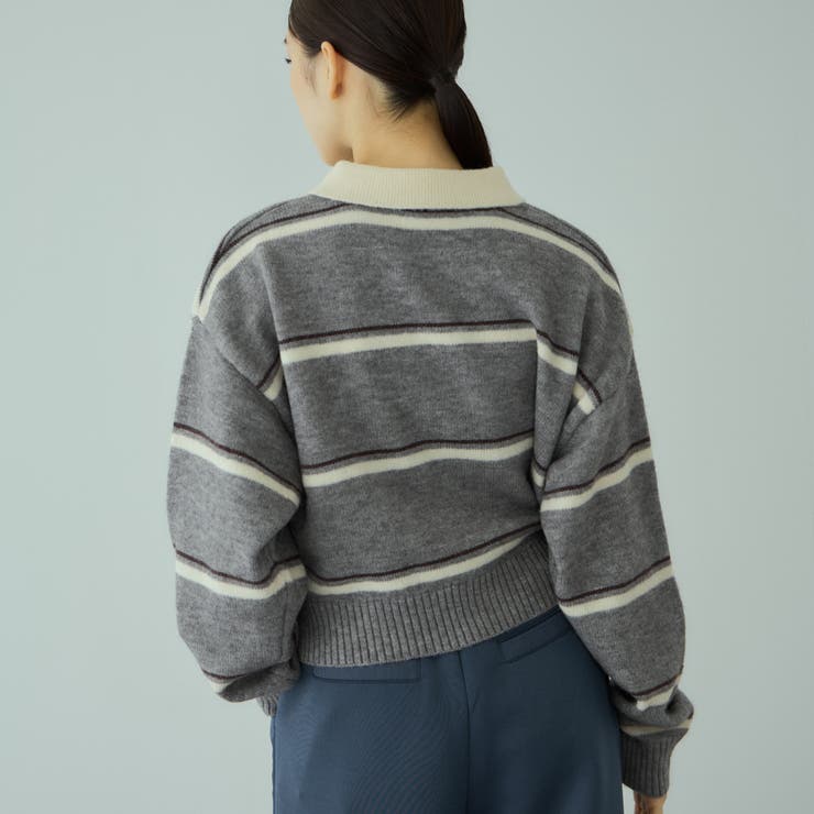 MIXボーダーポロニットプルオーバー | VICKY | 詳細画像12 