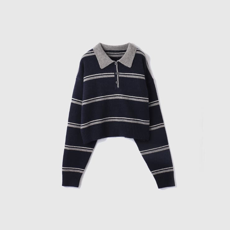 MIXボーダーポロニットプルオーバー | VICKY | 詳細画像14 