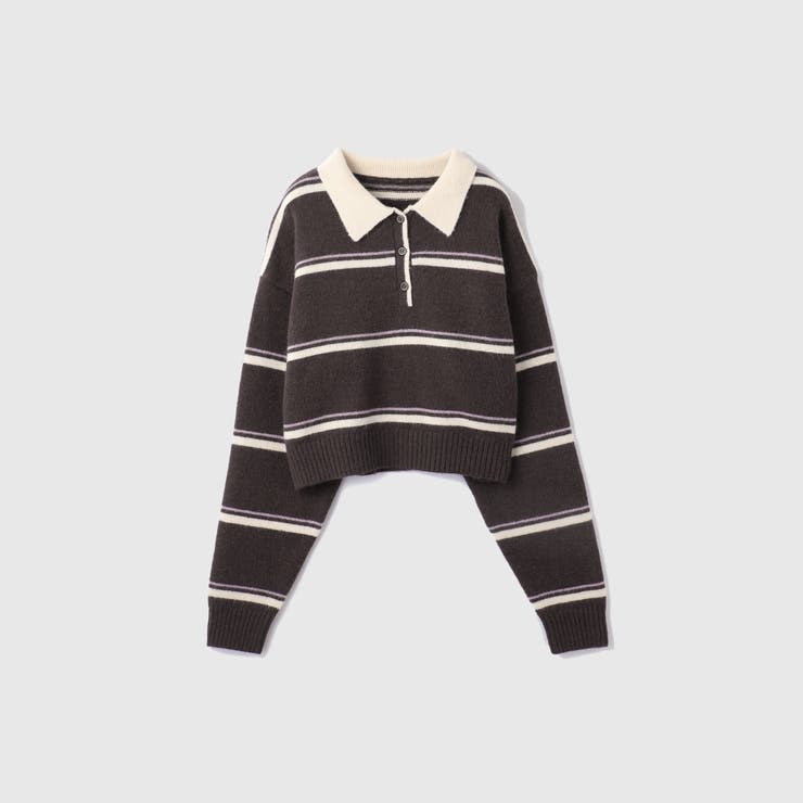 MIXボーダーポロニットプルオーバー | VICKY | 詳細画像16 