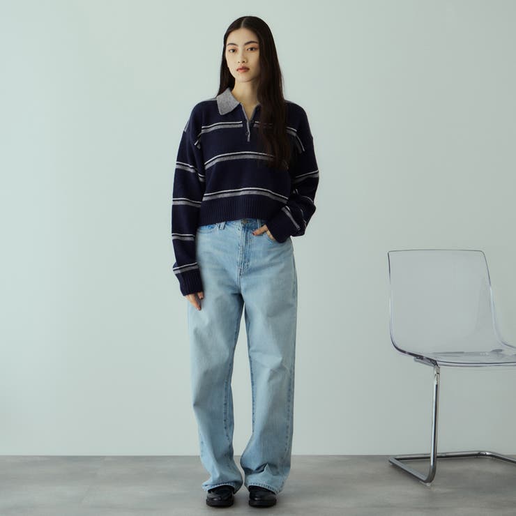 MIXボーダーポロニットプルオーバー | VICKY | 詳細画像2 