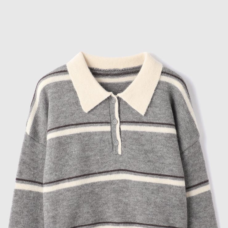 MIXボーダーポロニットプルオーバー | VICKY | 詳細画像20 