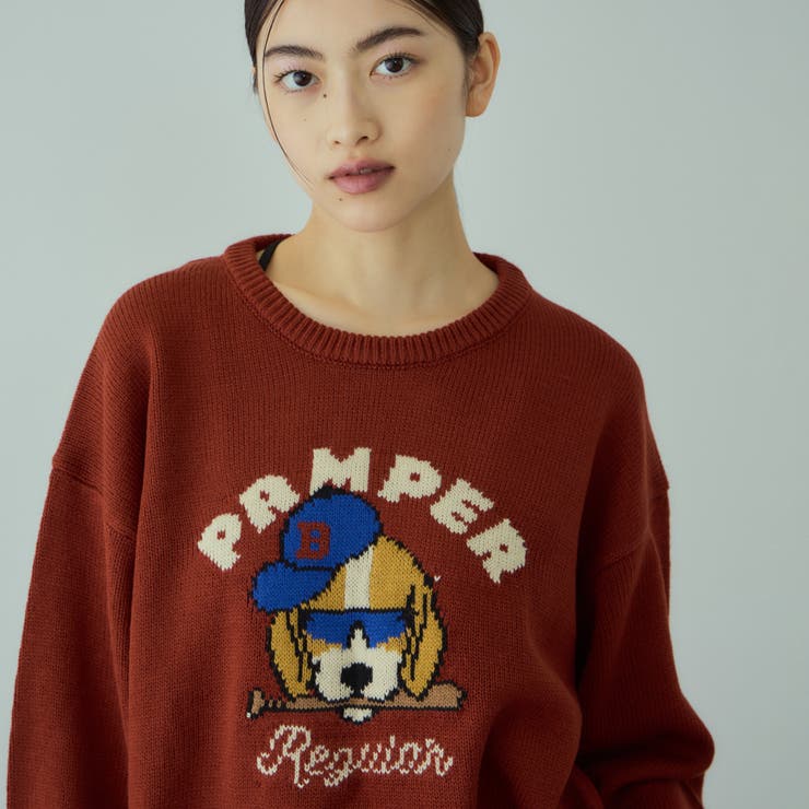 レッド | アニマルジャカードニットプルオーバー≪手洗い可能≫ | VICKY