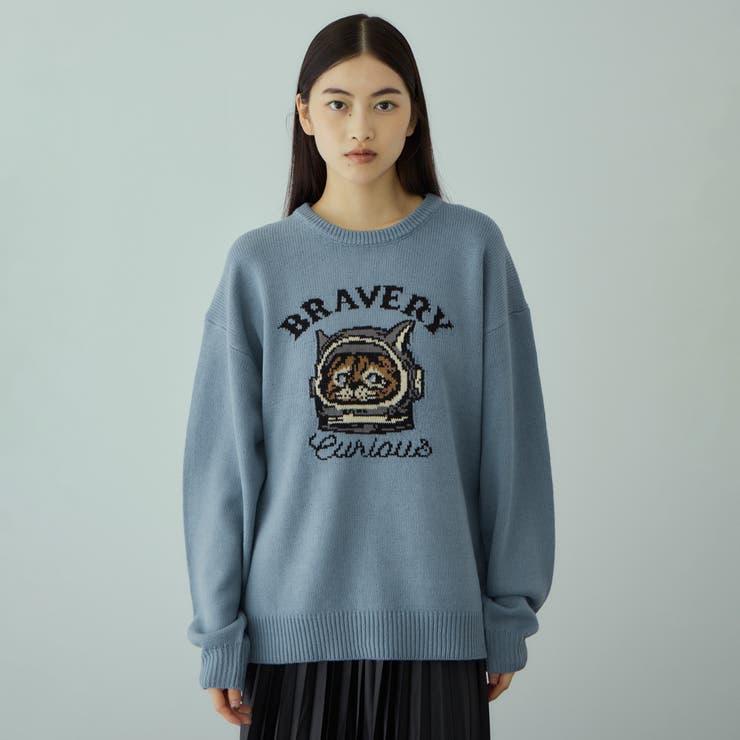 ライトブルー | アニマルジャカードニットプルオーバー≪手洗い可能≫ | VICKY