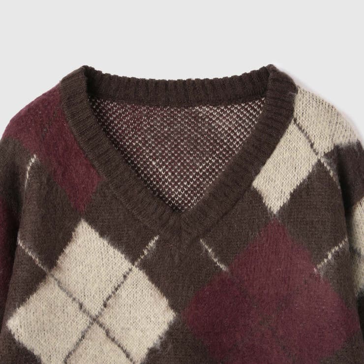 アーガイルVネックニット≪手洗い可能≫ | VICKY | 詳細画像11 