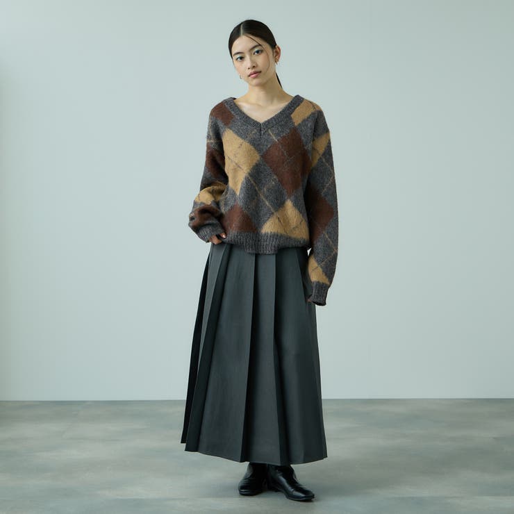 アーガイルVネックニット≪手洗い可能≫ | VICKY | 詳細画像7 