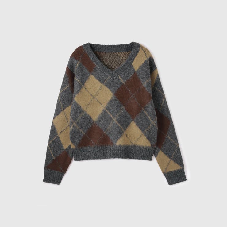 アーガイルVネックニット≪手洗い可能≫ | VICKY | 詳細画像8 