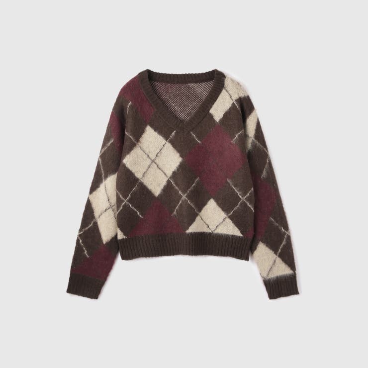 アーガイルVネックニット≪手洗い可能≫ | VICKY | 詳細画像9 