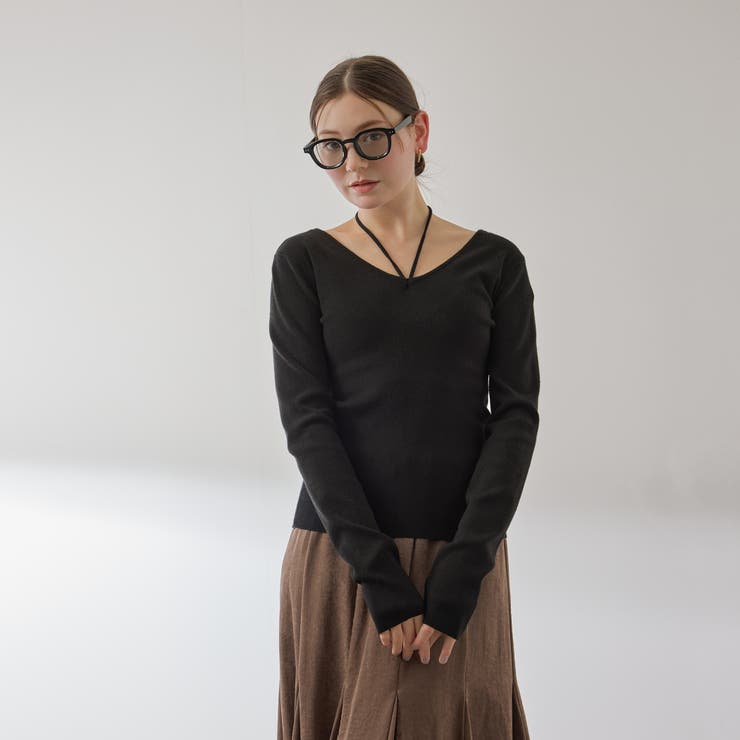 ストリング付バレエネックリブニット≪手洗い可能≫ | VICKY | 詳細画像2 