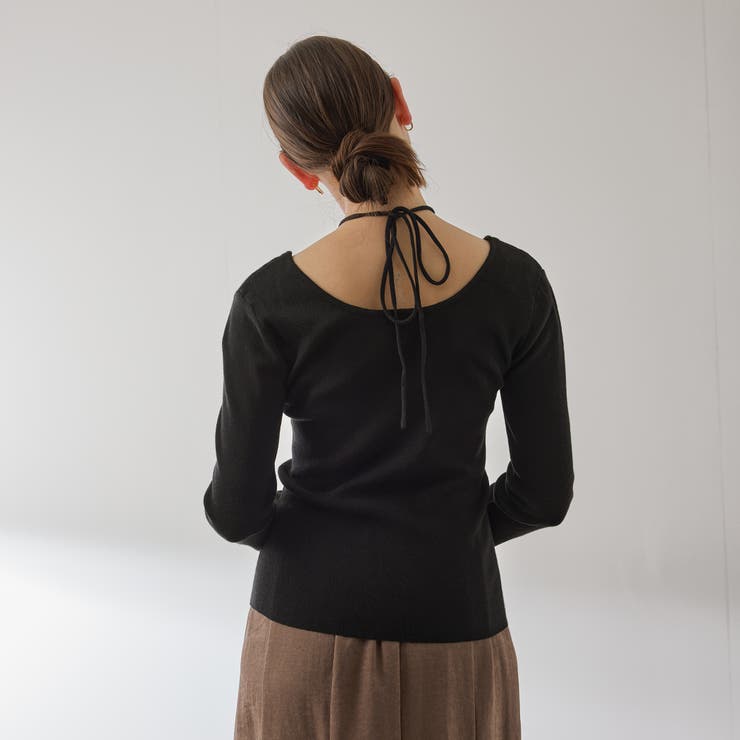 ストリング付バレエネックリブニット≪手洗い可能≫ | VICKY | 詳細画像3 