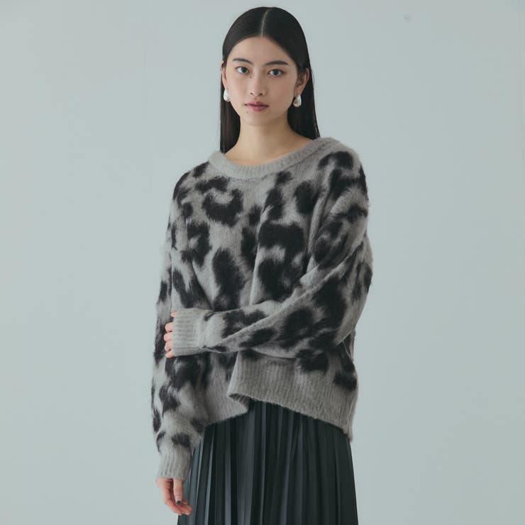 レオパードジャガードシャギーニットプルオーバー | VICKY | 詳細画像1 
