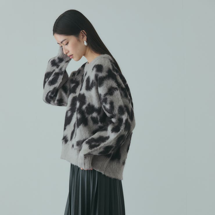 レオパードジャガードシャギーニットプルオーバー | VICKY | 詳細画像5 