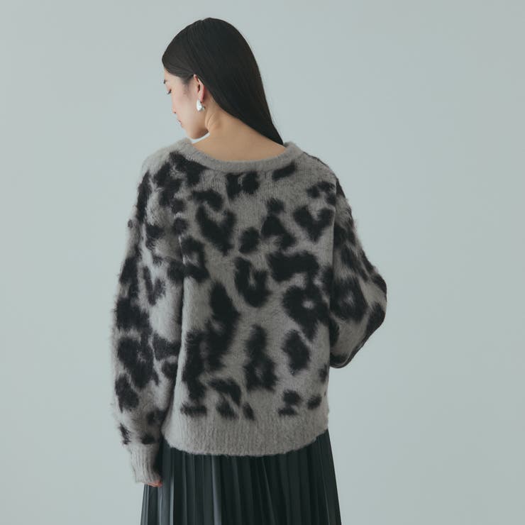 レオパードジャガードシャギーニットプルオーバー | VICKY | 詳細画像6 