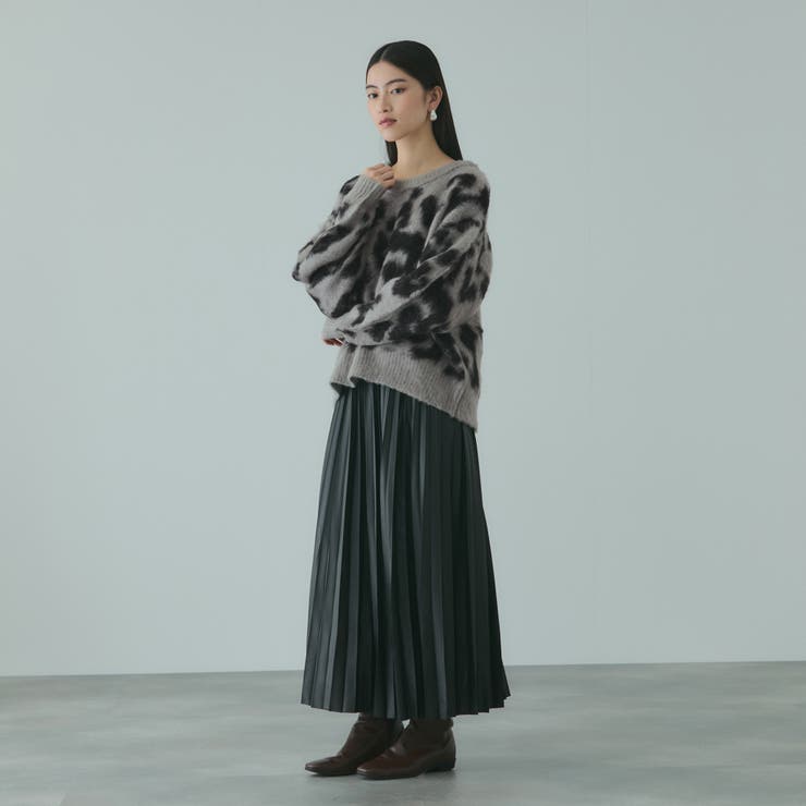 レオパードジャガードシャギーニットプルオーバー | VICKY | 詳細画像8 