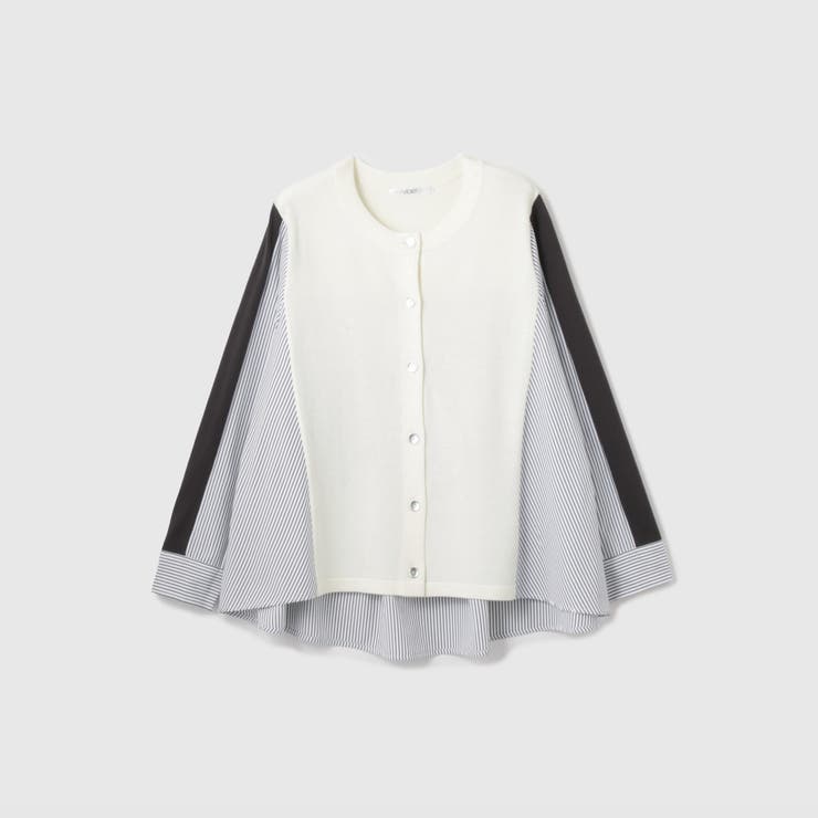 異素材切替クルーネックニットカーディガン | VICKY | 詳細画像8 