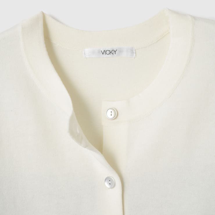 異素材切替クルーネックニットカーディガン | VICKY | 詳細画像12 