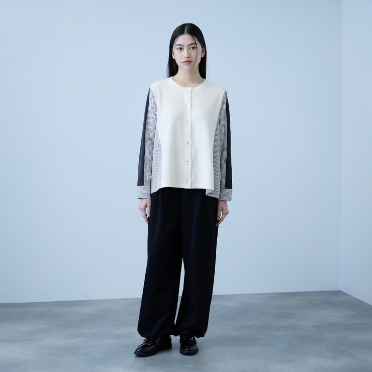 異素材切替クルーネックニットカーディガン | VICKY | 詳細画像5 