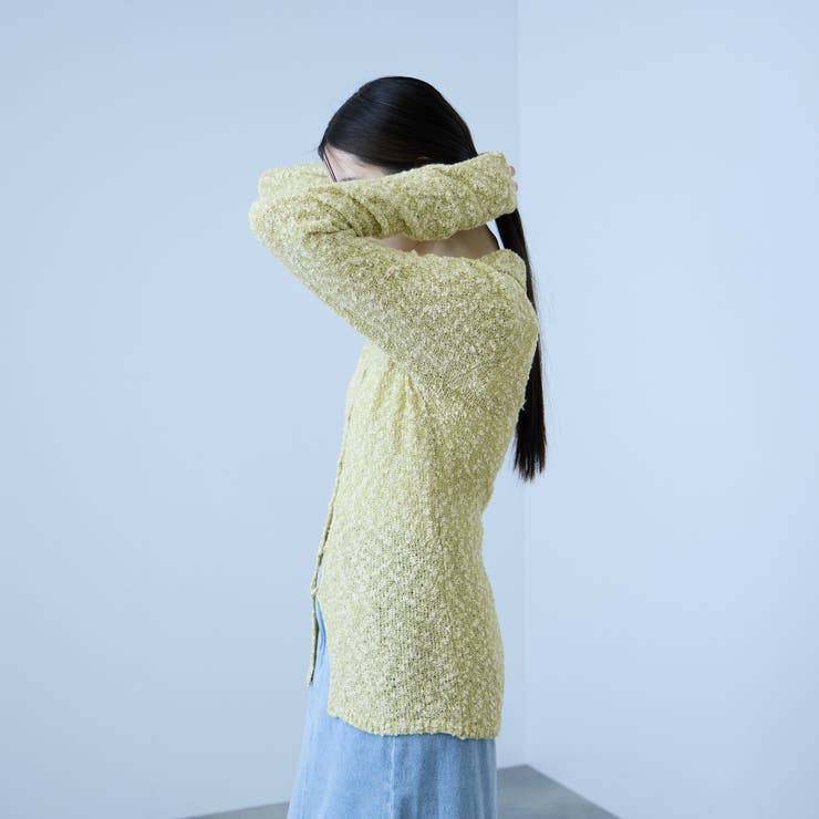 ＜陰影で魅せる＞ツイード風MIXスラブポロカーデ | VICKY | 詳細画像3 