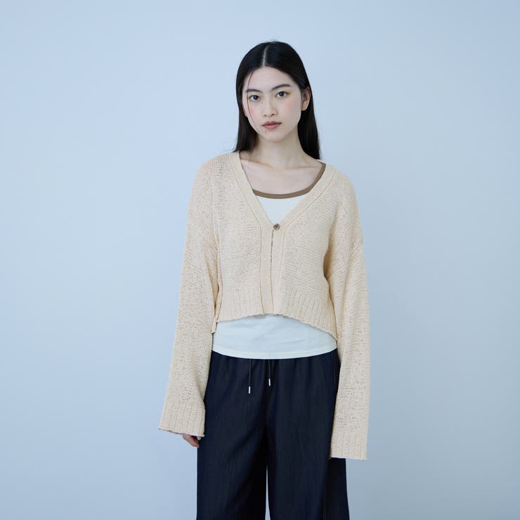 テープヤーンショート丈カーディガン | VICKY | 詳細画像2 