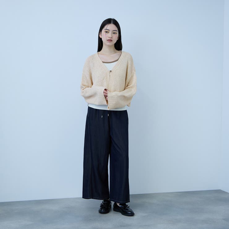 テープヤーンショート丈カーディガン | VICKY | 詳細画像4 