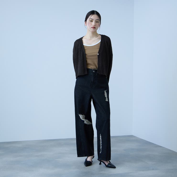 テープヤーンショート丈カーディガン | VICKY | 詳細画像7 