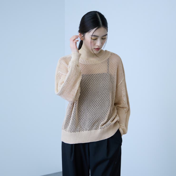 オフホワイト | クルーネックワイドプルオーバー | VICKY