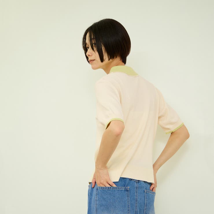 レーヨンナイロン配色ポロニット | VICKY | 詳細画像5 