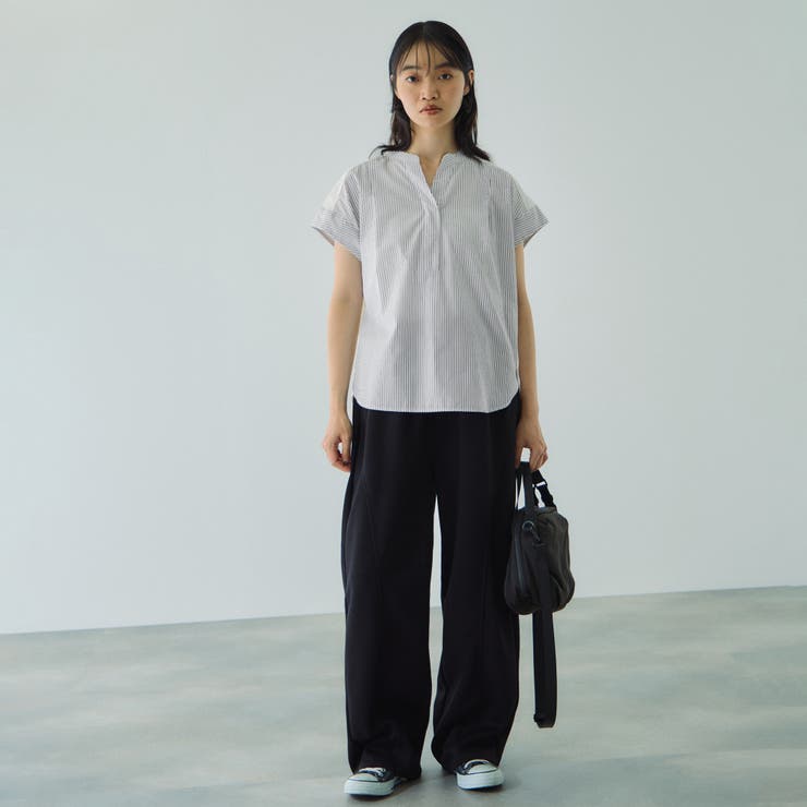 ストライプフェイスキーネックブラウス≪洗濯機で洗える≫ | VICKY | 詳細画像5 