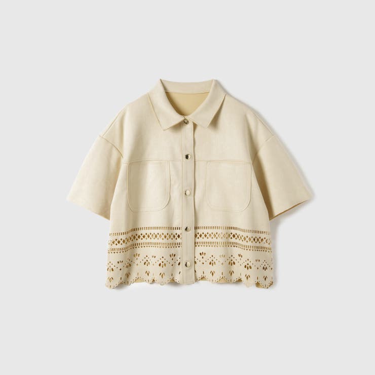 スカラップヘムカットスウェードシャツ≪手洗い可能≫ | VICKY | 詳細画像12 