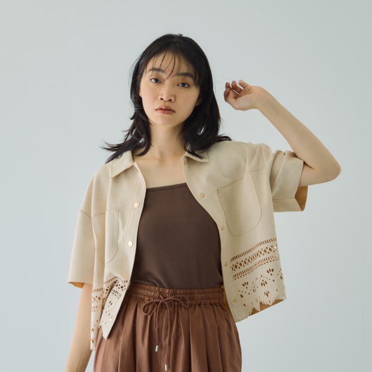 スカラップヘムカットスウェードシャツ≪手洗い可能≫ | VICKY | 詳細画像8 