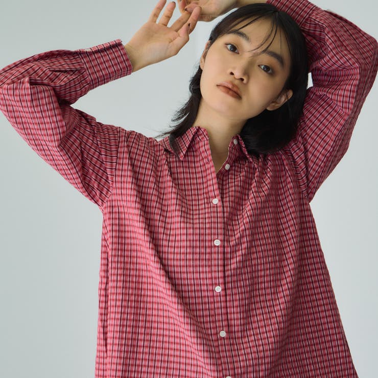 レッド系その他 | ドビーチェックマルチブラウス≪手洗い可能≫ | VICKY