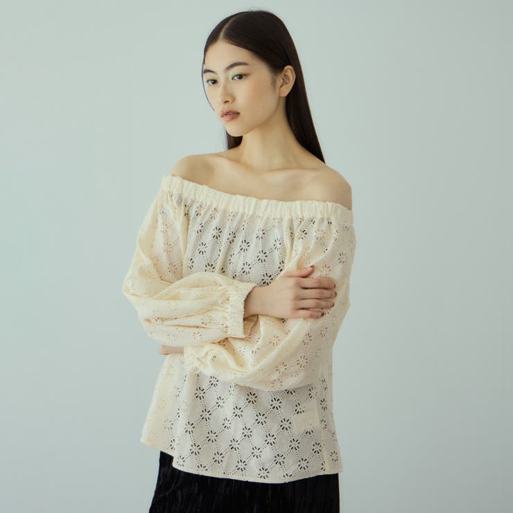 フラワーレーススモックブラウス≪手洗い可能≫ | VICKY | 詳細画像1 