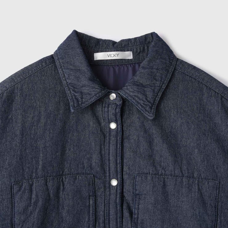 パデッドデニムビッグシャツ≪洗濯機で洗える≫ | VICKY | 詳細画像13 