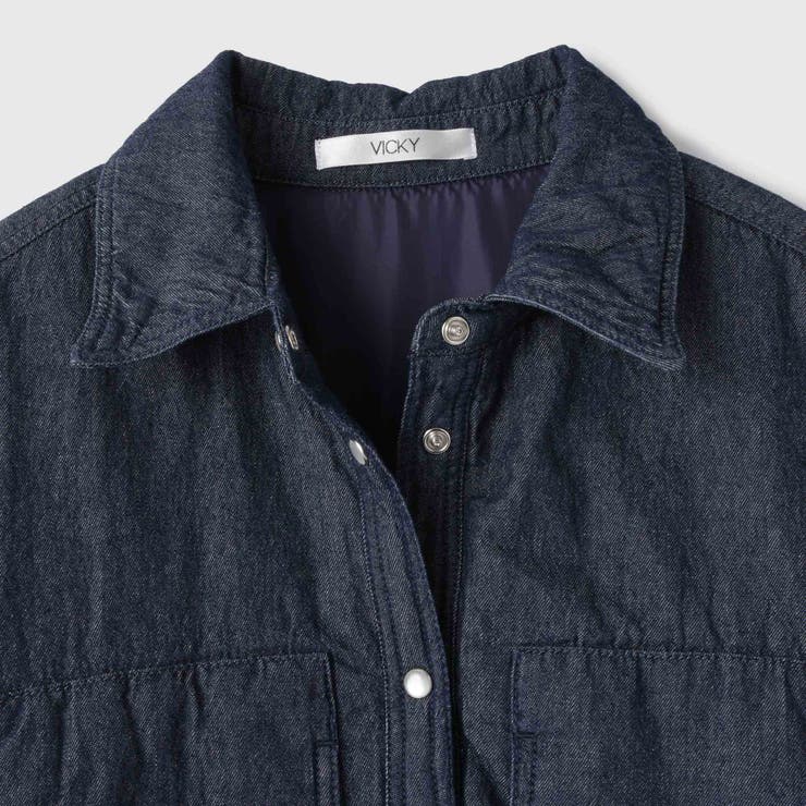 パデッドデニムビッグシャツ≪洗濯機で洗える≫ | VICKY | 詳細画像14 