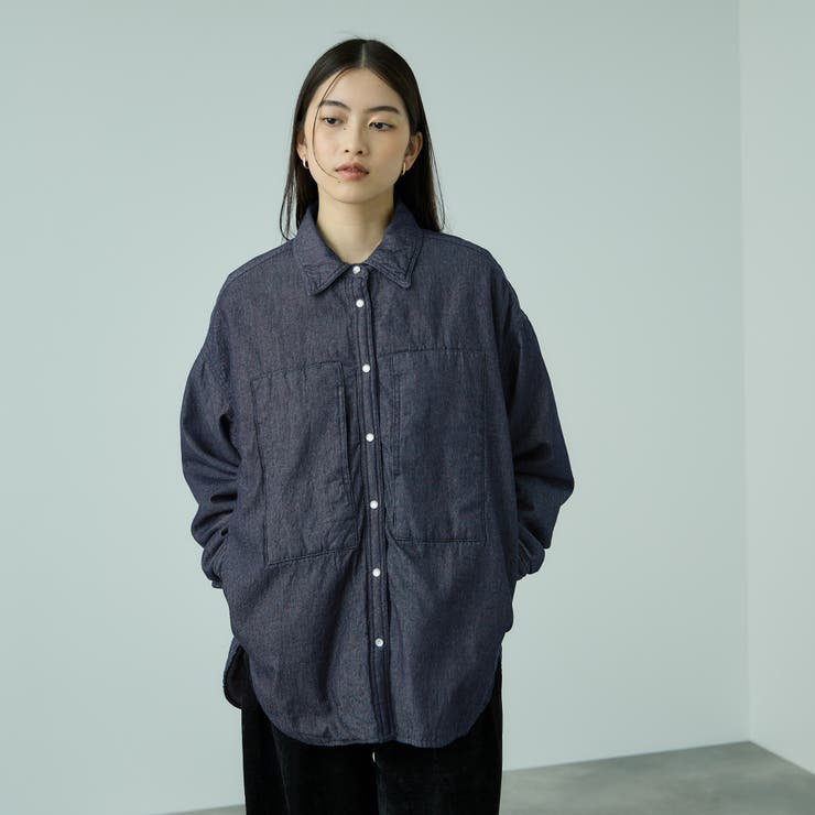 パデッドデニムビッグシャツ≪洗濯機で洗える≫ | VICKY | 詳細画像8 