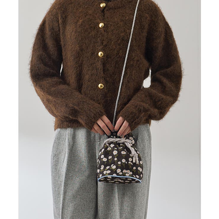 ブラック系その他 | ジャガード巾着ミニバッグ | VICKY