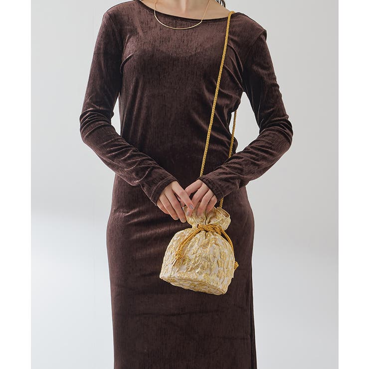 ゴールド系その他 | ジャガード巾着ミニバッグ | VICKY