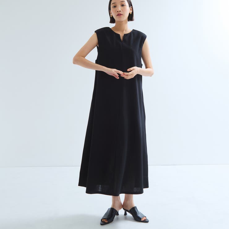 ブラック | カットジョーゼットダブルフェイスワンピース≪手洗い可能≫ | ketty