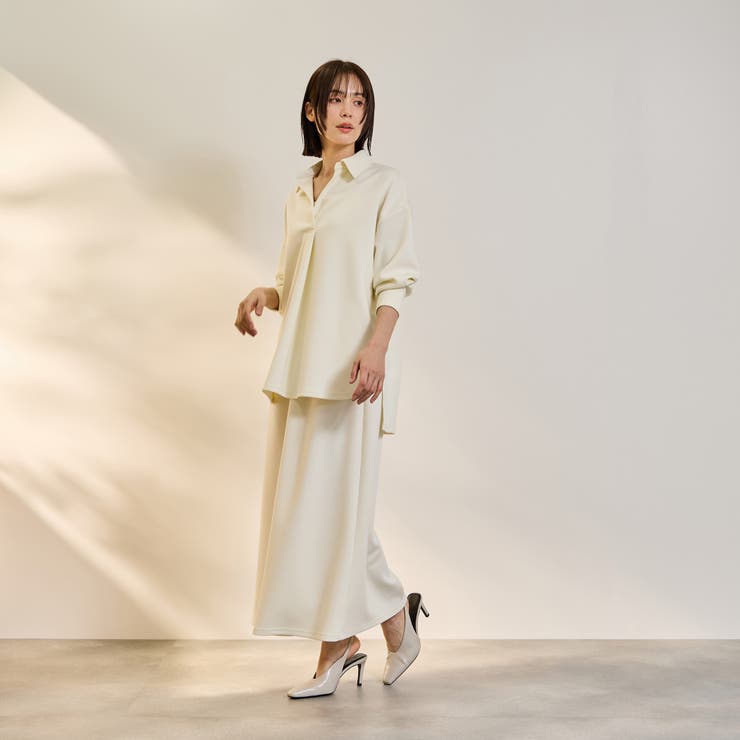 ベージュ | 【SET】ダンボールニットスキッパートップ×スカート2ピース | ketty