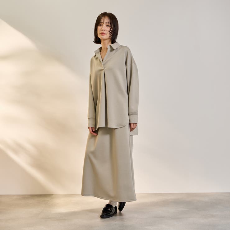 アイボリー | 【SET】ダンボールニットスキッパートップ×スカート2ピース | ketty