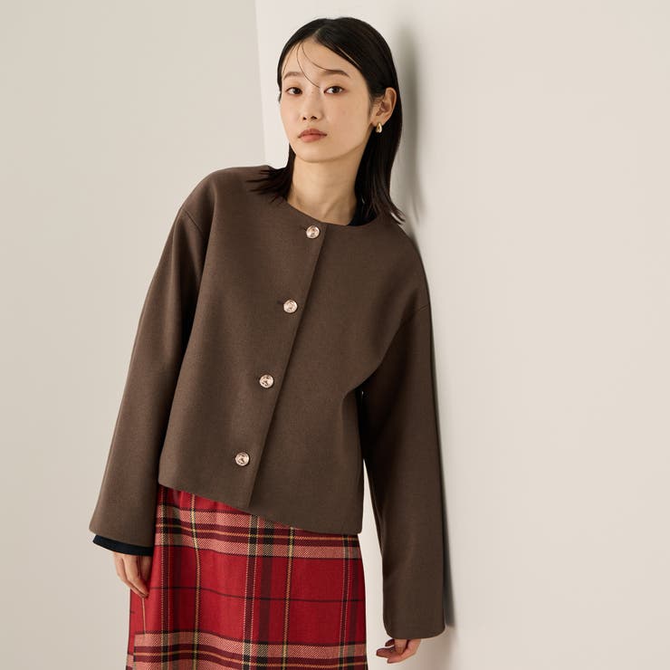 ウールチョウジャージーノーカラージャケット | ketty | 詳細画像1 