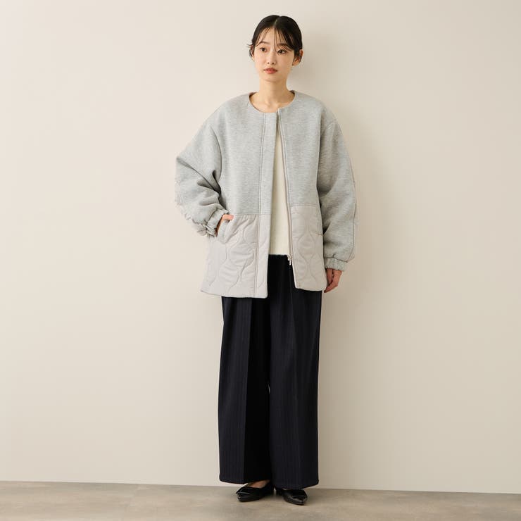 ダンボール中綿切り替えノーカラージャケット≪手洗い可能≫ | ketty | 詳細画像10 