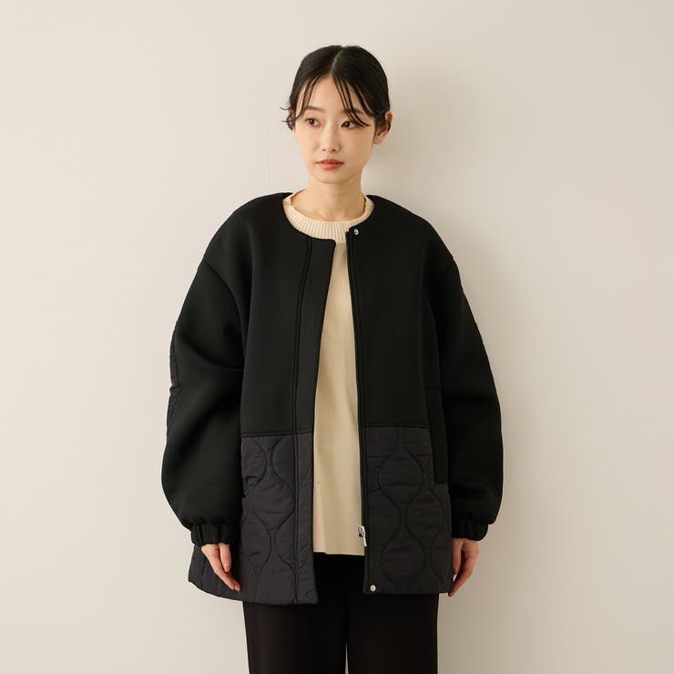 ダンボール中綿切り替えノーカラージャケット≪手洗い可能≫ | ketty | 詳細画像4 