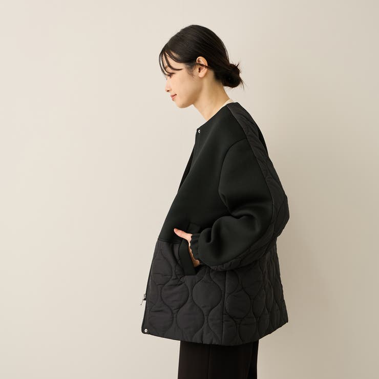 ダンボール中綿切り替えノーカラージャケット≪手洗い可能≫ | ketty | 詳細画像5 