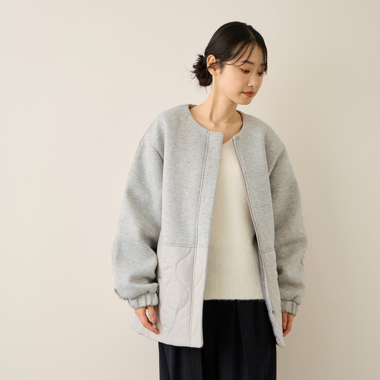 ダンボール中綿切り替えノーカラージャケット≪手洗い可能≫ | ketty | 詳細画像9 