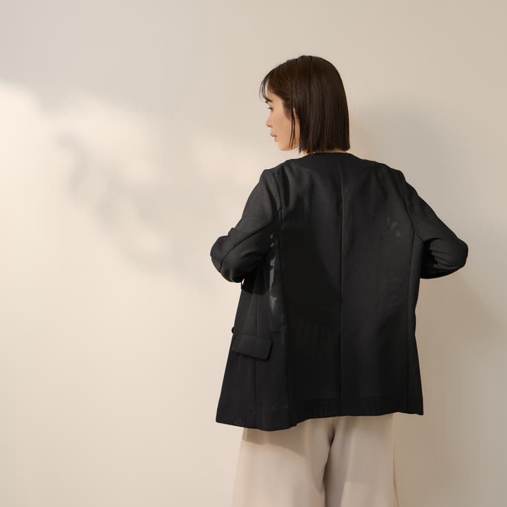 グリッディメッシュノーカラージャケット | ketty | 詳細画像4 