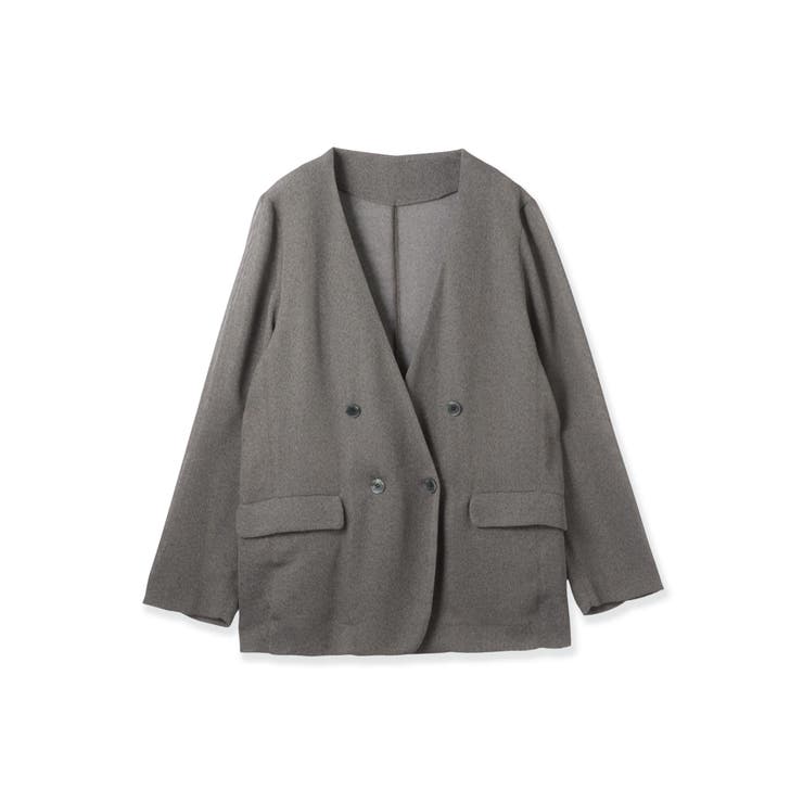 ライトグレー | グリッディメッシュノーカラージャケット | ketty