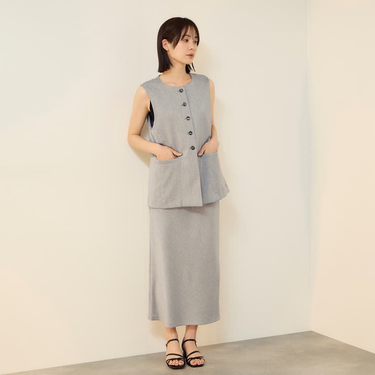 リネン調シャークロングジレ | ketty | 詳細画像9 