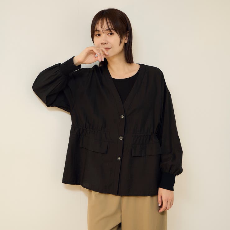 ブラック | セミシアースラブブラウジングシャツ | ketty