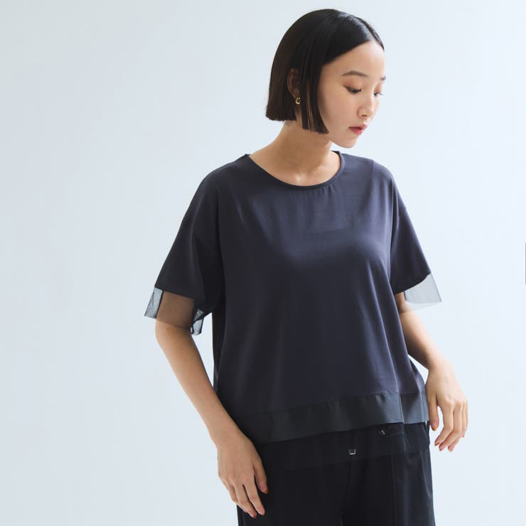 チャコールグレー | グログラン*チュールキリカエカットソー≪手洗い可能≫ | ketty