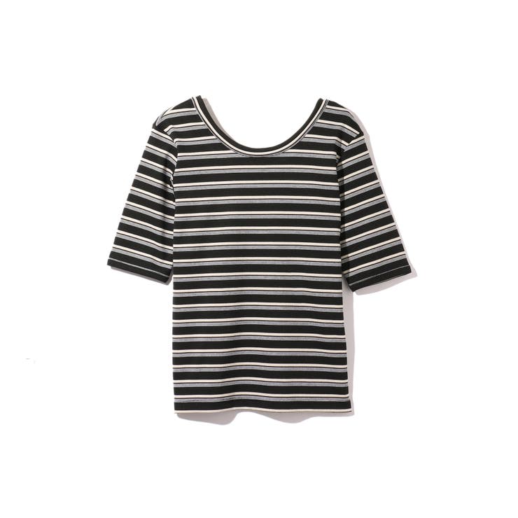 ランダムリブボーダーハーフスリーブカットソー≪手洗い可能≫ | ketty | 詳細画像12 